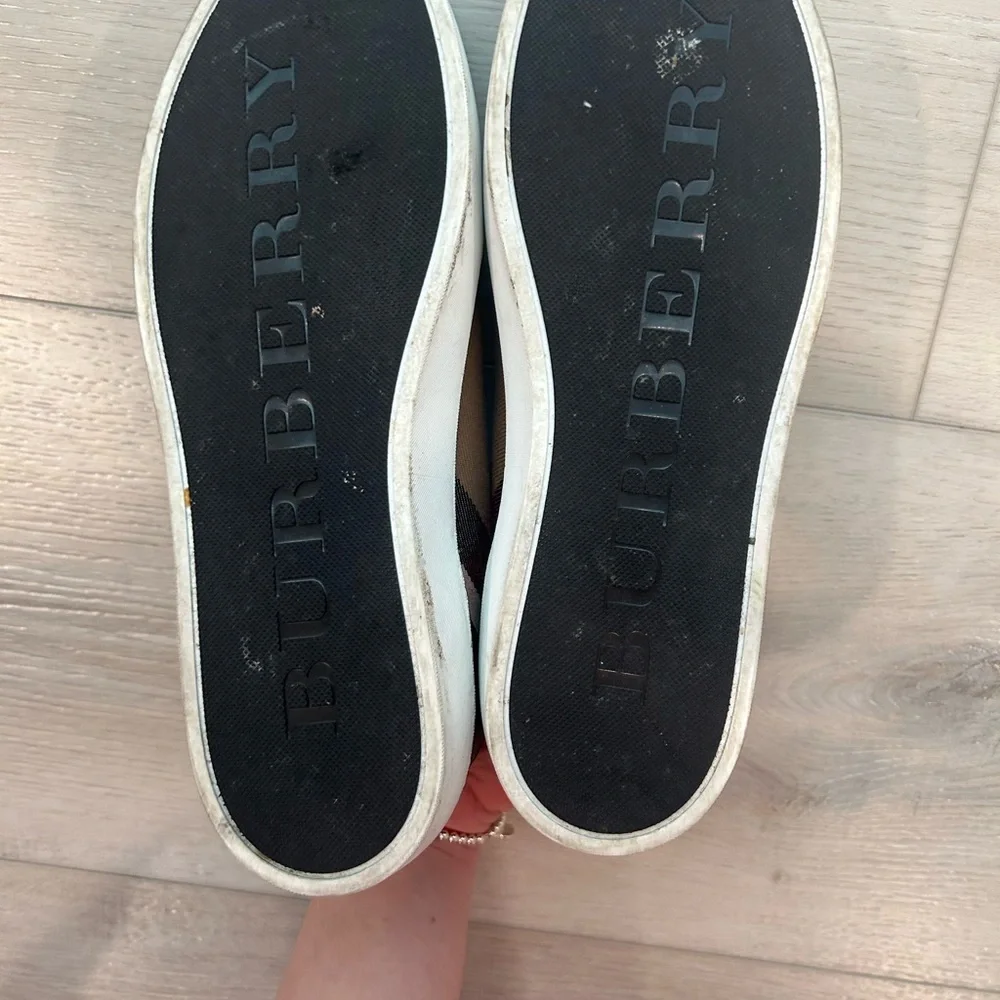 Burberry Tan and Black Sneakers Womens
